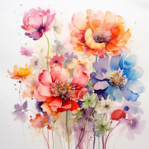 Des fleurs à l'aquarelle