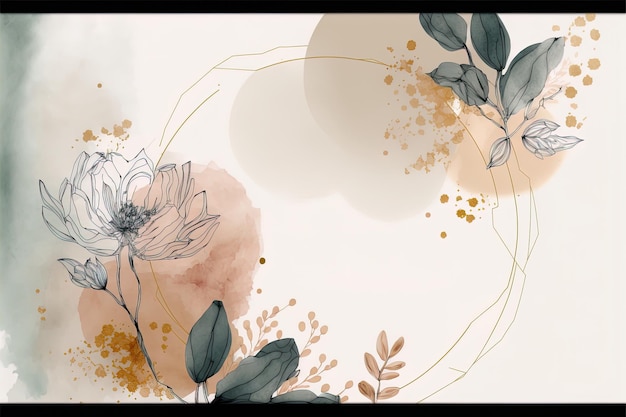 Fleurs aquarelles abstraites avec des gouttes de peinture