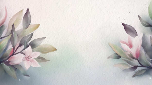 Fleurs aquarelles sur fond blanc