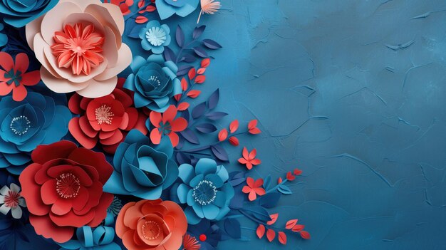 Des fleurs d'art sur papier 3D exquis dans un spectre de couleurs