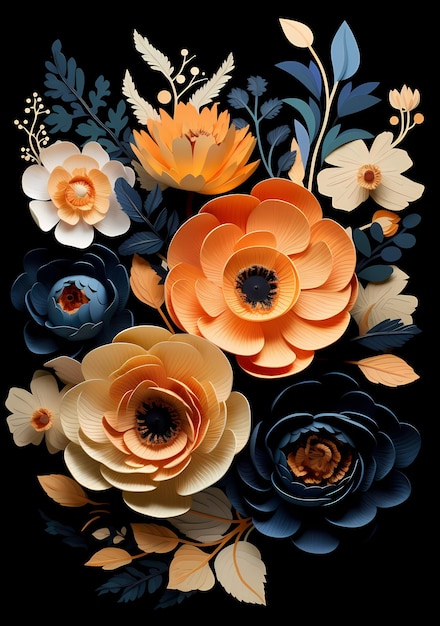 fleurs d'art en papier