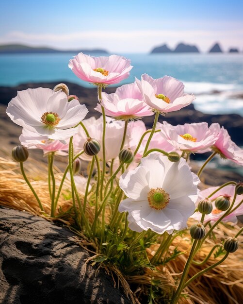 Des fleurs au bord de l'eau