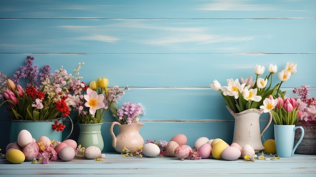 Des fleurs au fond du printemps de Pâques