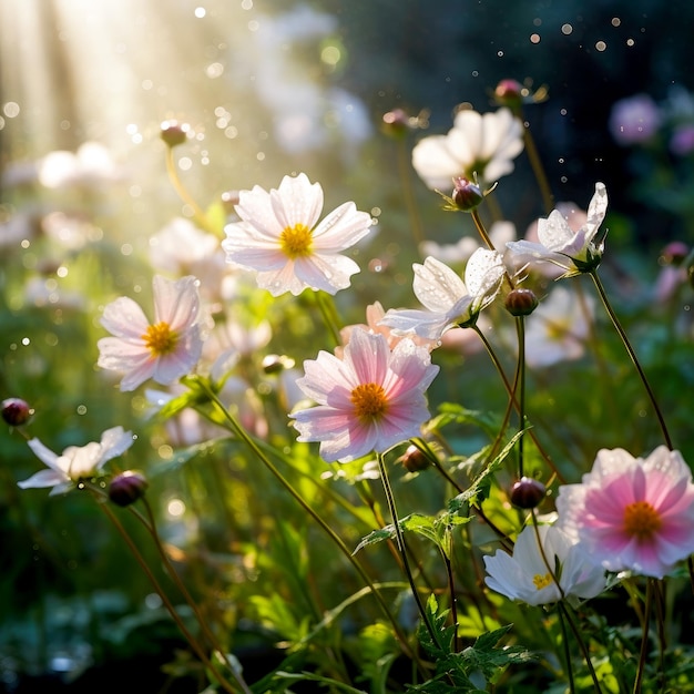 Fleurs au printemps du matin