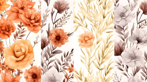 fleurs d'automne aquarelle motifs sans couture