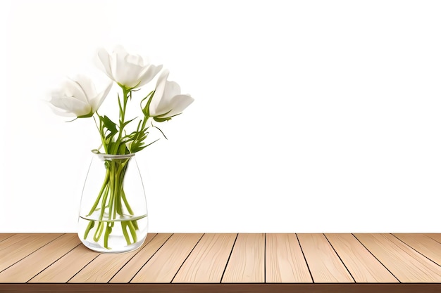 Photo des fleurs blanches dans un vase sur une table