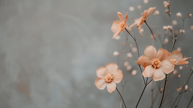 Des fleurs blanches délicates sur un fond sombre et humeurux Photographie macro avec un thème de printemps floral