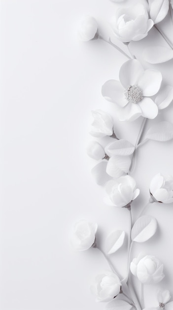 Photo fleurs blanches sur fond blanc