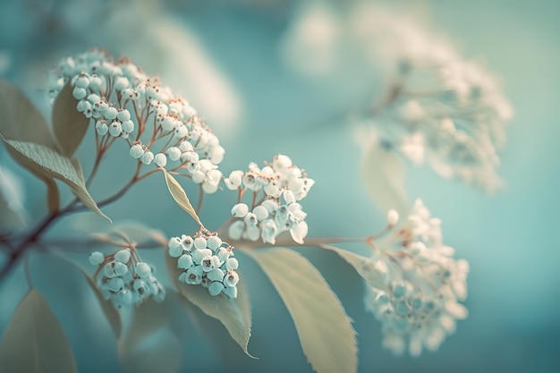 Fleurs blanches printanièresLa beauté de la nature Generative AIm