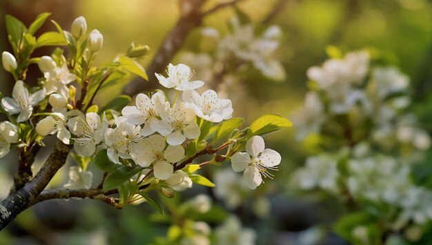 Des fleurs blanches s'épanouissent