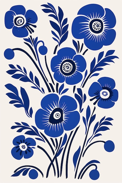 fleurs bleues en bleu