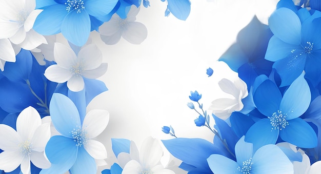 Photo fleurs bleues sur fond blanc ai