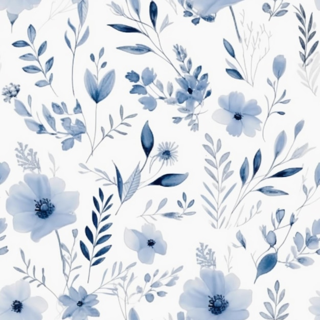 Photo fleurs bleues sur fond blanc.