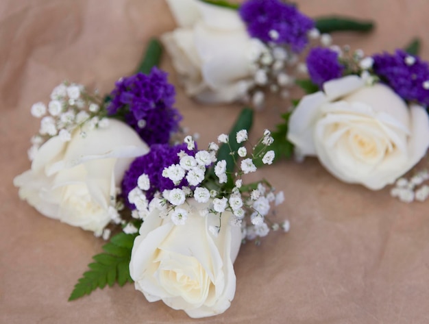 Fleurs de boutonnière de mariage