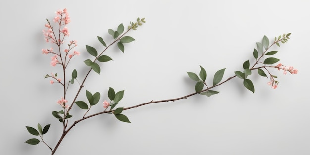 Photo des fleurs de branches isolées sur un fond blanc