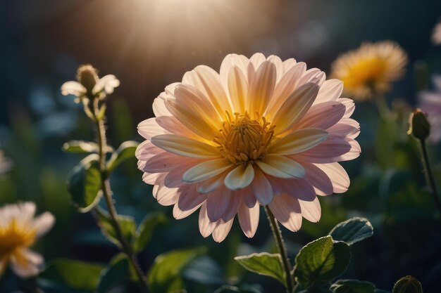 Les fleurs brillent le matin
