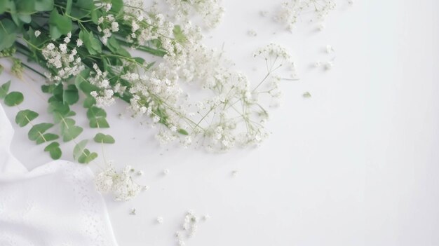 Photo des fleurs brisées sur un fond blanc