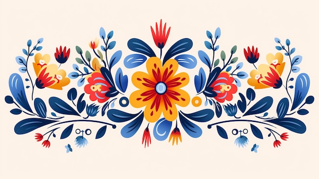 Fleurs de broderie folklorique Modèle folklorique traditionnel polonais