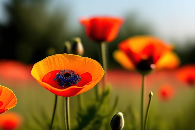 Fleurs de buisson de pavot