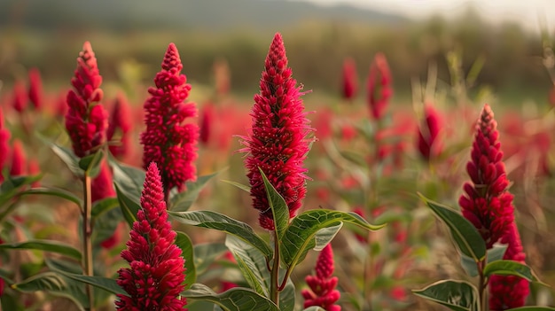 Les fleurs de célosie rouge AI générative