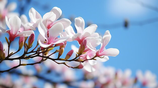 Les fleurs de cerise tombent sur les arbres au printemps.