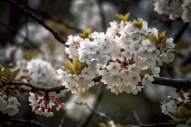 Les fleurs de cerisier au printemps stylisées.