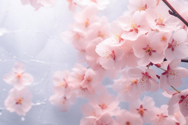 Fleurs de cerisier sur fond blanc