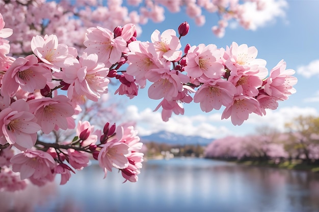 Les fleurs de cerisier sont des moments pittoresques du printemps.