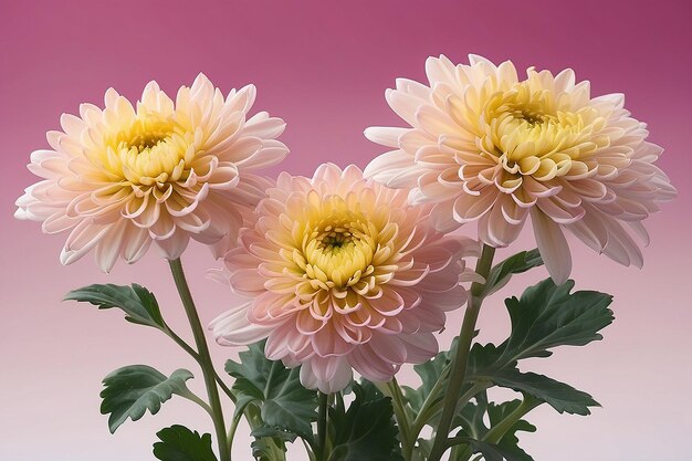 Des fleurs de chrysanthème sur un fond gradient