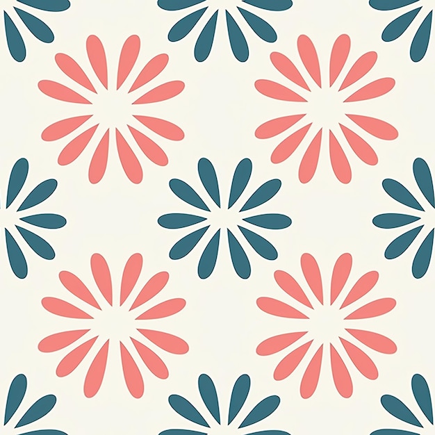 Des fleurs circulaires de sérénité simplifiées dans un motif pastel sans couture