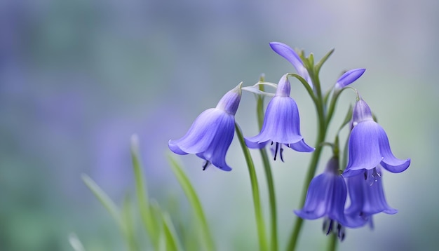 Photo des fleurs de cloche bleue dans le jardin