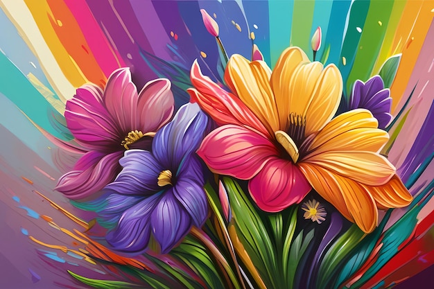 Fleurs colorées comme fond panoramique
