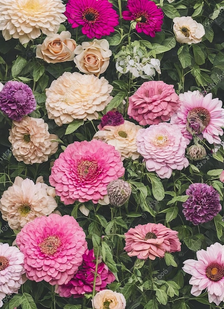 Fleurs colorées dans un jardin