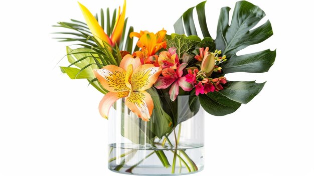 Photo des fleurs colorées dans un vase