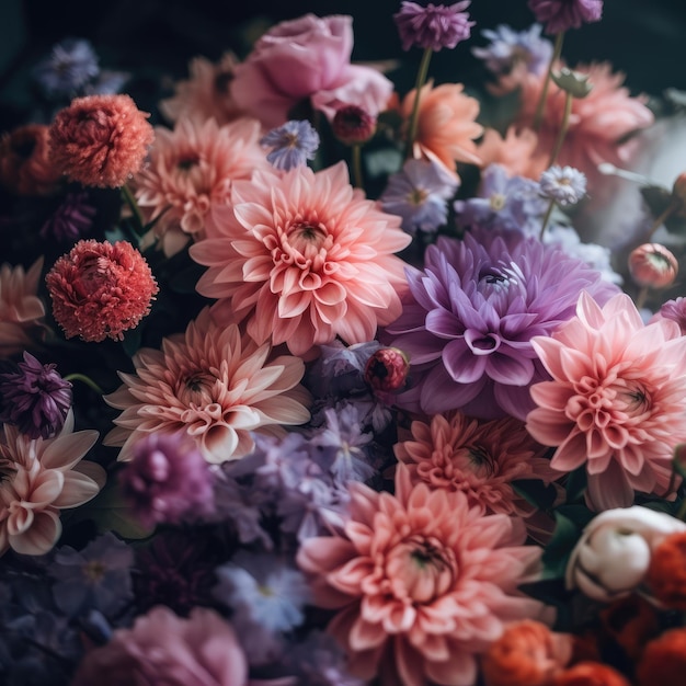 Fleurs colorées fleurs épanouies pour célébrer la fête des mères