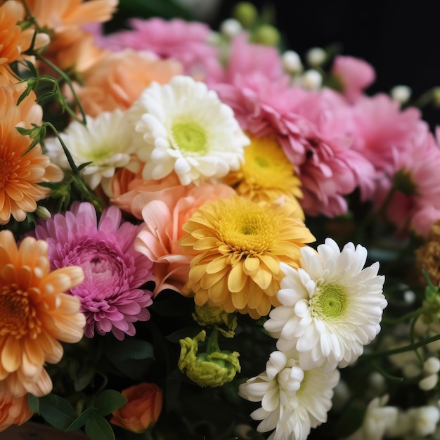 Fleurs colorées fleurs épanouies pour célébrer la fête des mères