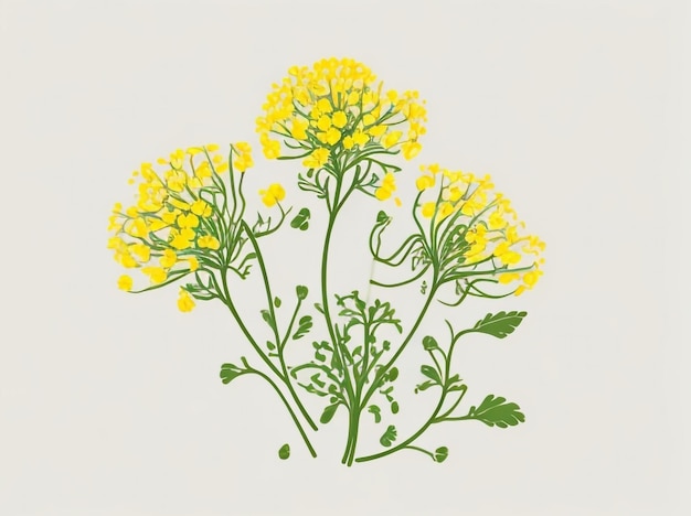 Les fleurs de colza jaune sont de jolies illustrations vectorielles