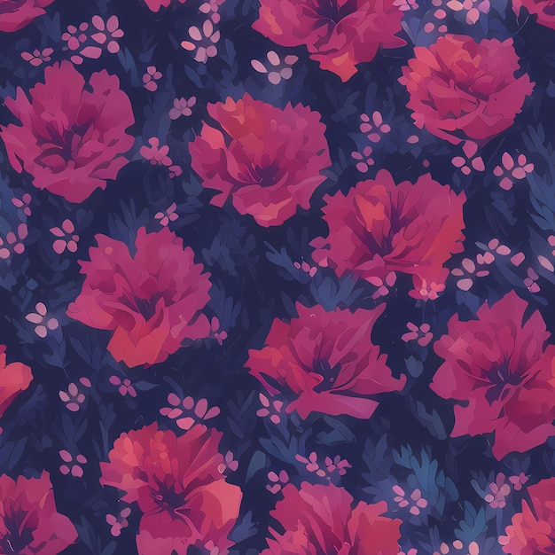 Photo fleurs de conception de motif de répétition sans couture florale pour l'impression de tissu de conception textile ia générative