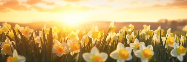 Des fleurs de conte de fées dans le champ