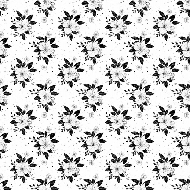Des fleurs en contour noir et blanc fleurissent 30 motifs sans couture