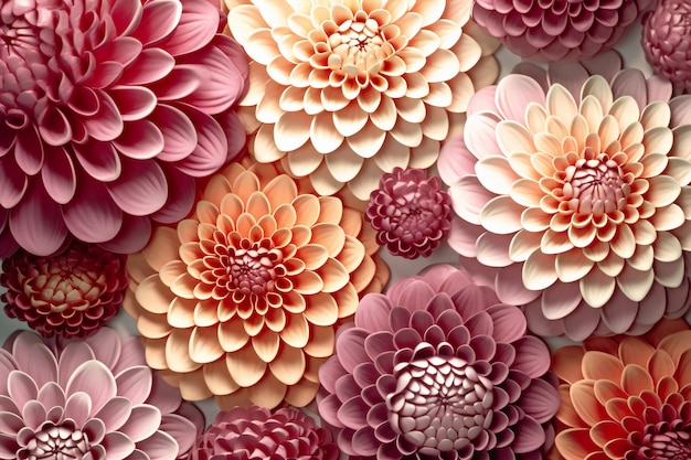 Fleurs de dahlia colorées en arrière-plan