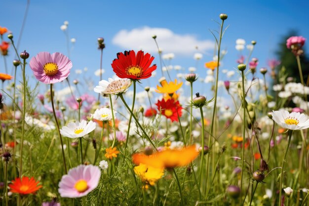 fleurs dans un champ de fleurs