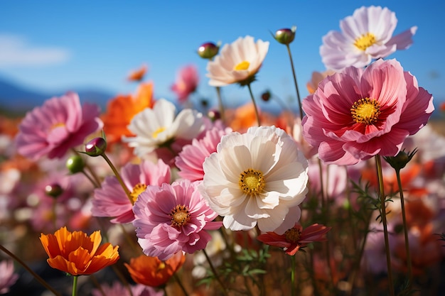 Fleurs dans un champ de fleurs