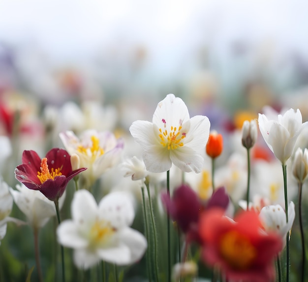 Fleurs dans un champ