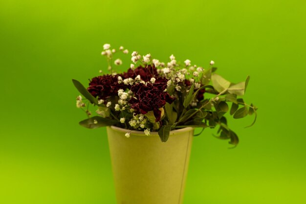 Fleurs dans un gobelet en papier