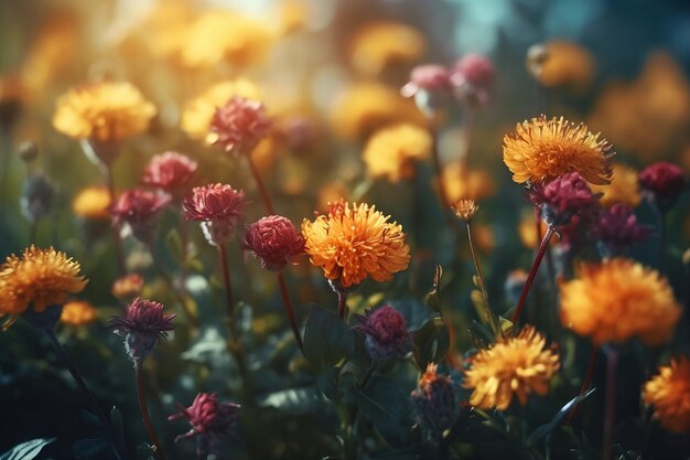 fleurs dans le jardin IA générative