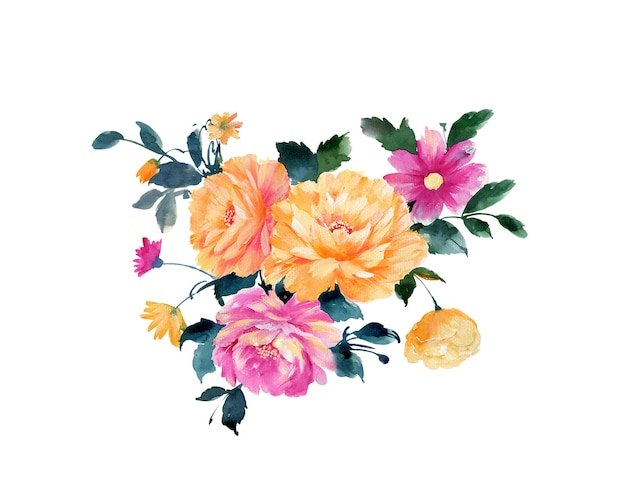 Les fleurs dans la journée ensoleillée, la conception artistique des feuilles et des fleurs.