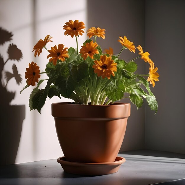 Des fleurs dans un pot