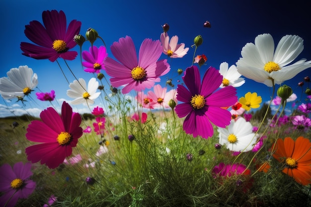 Fleurs dans le pré Fleurs dans le champ Fleurs multicolores dans le pré en été nature