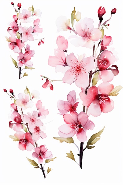 fleurs dans le style des aquarelles